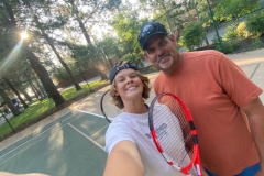 My dad and I playing tennis